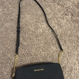 Michael Kors Black Crossbody Bag with Gold Chain